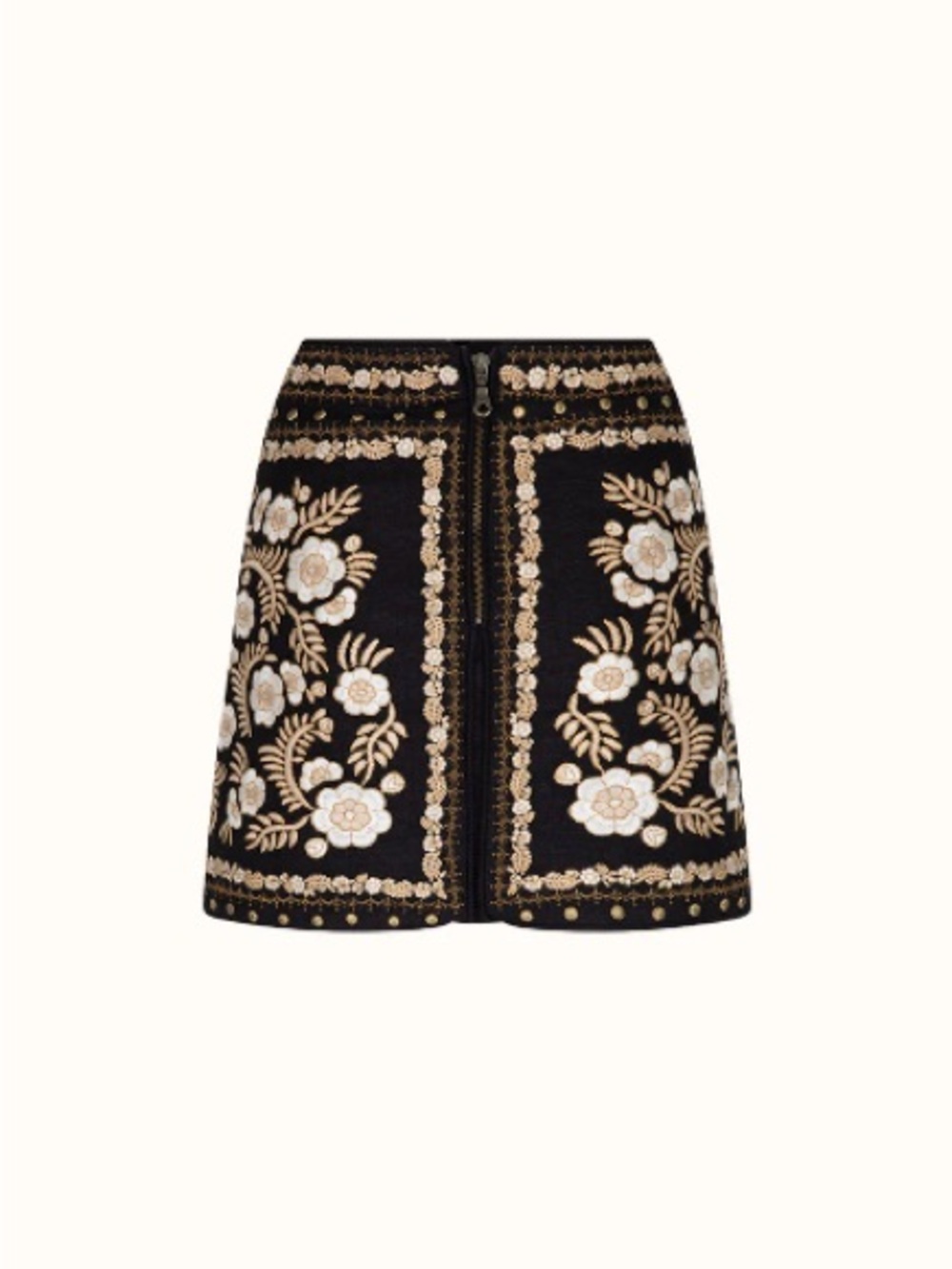 NWT Spell Remi Mini Skirt in Midnight Embroidered Black Floral - Picture 3 of 12